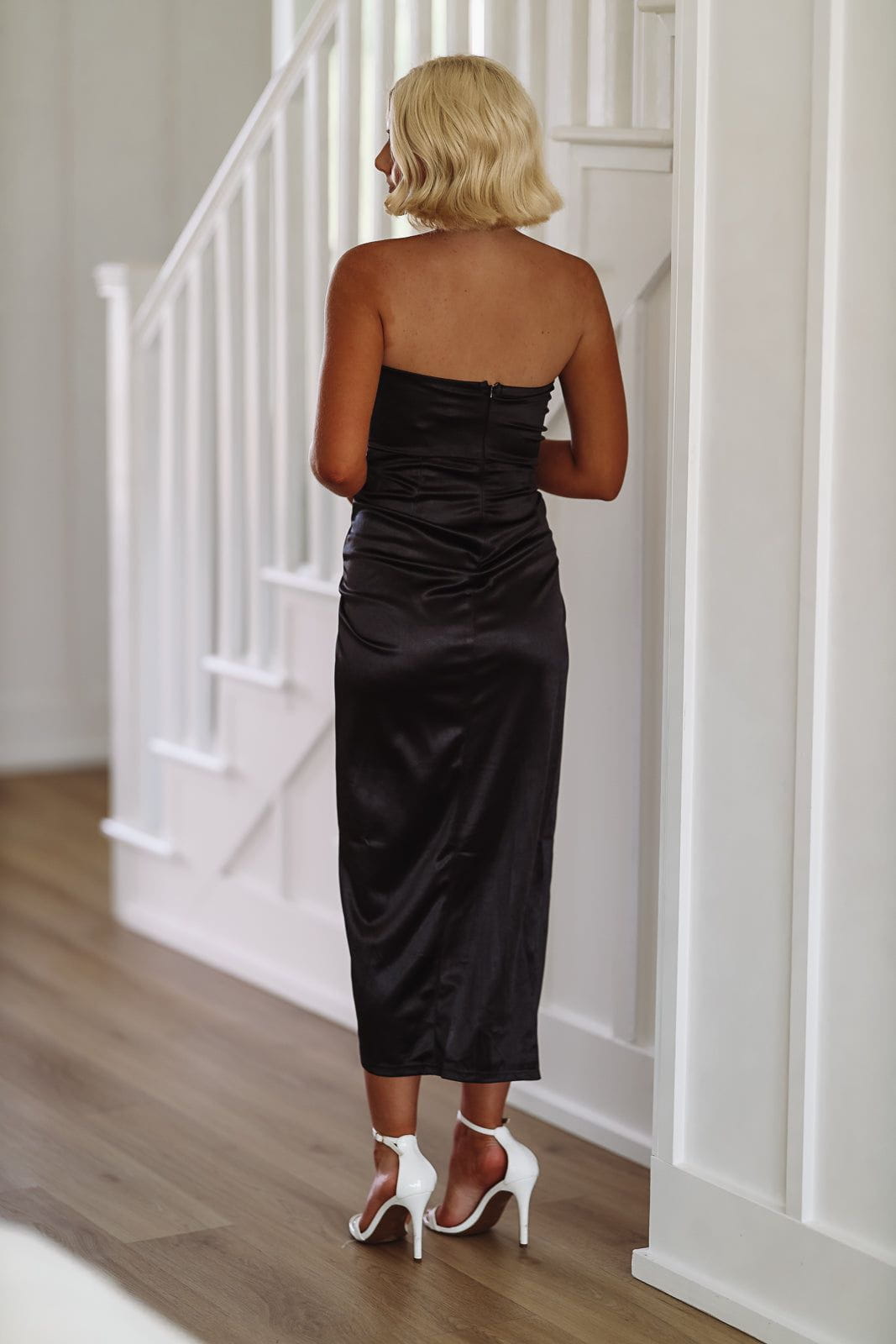 Perfect Date Midi Dress - Black-HAZEL & OLIVE-Small-