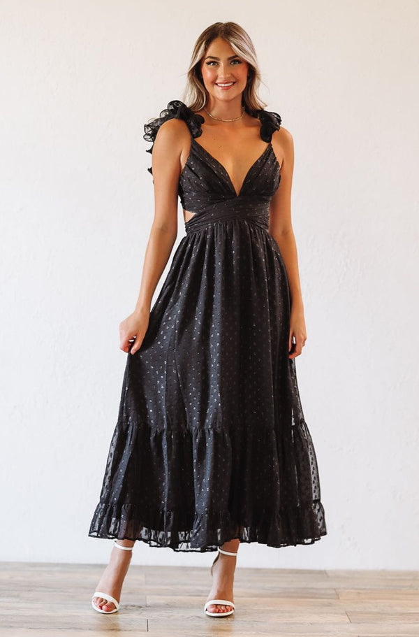 Play For Keeps Maxi Gown - Black-HAZEL & OLIVE-Small-