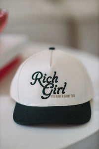 Rich Girl Great Tan Two Toned Snapback Hat - Beige and Green-HAZEL & OLIVE-