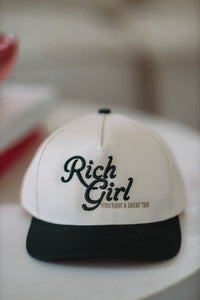 Rich Girl Great Tan Two Toned Snapback Hat - Beige and Green-HAZEL & OLIVE-