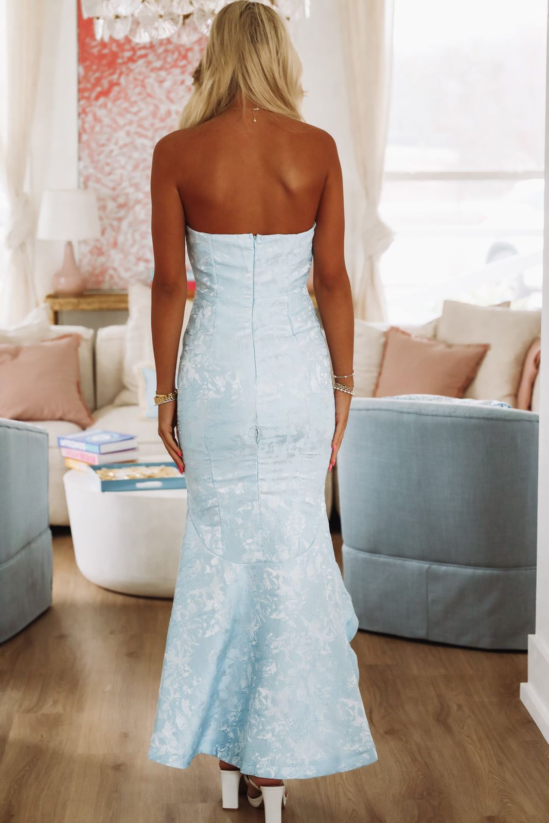 Sashay and Shine Maxi Dress - Blue-HAZEL & OLIVE VID51695-Small-