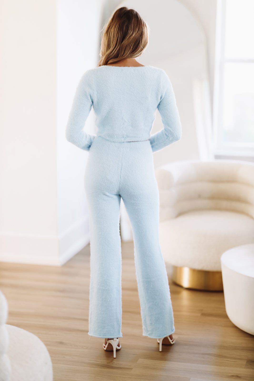 Say Less Knit Flare Pants - Light Blue-HAZEL & OLIVE-Small-