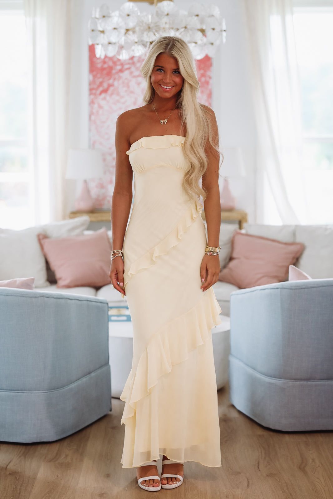Kiss You Back Maxi Dress - Yellow-HAZEL & OLIVE SD/314-XSmall-