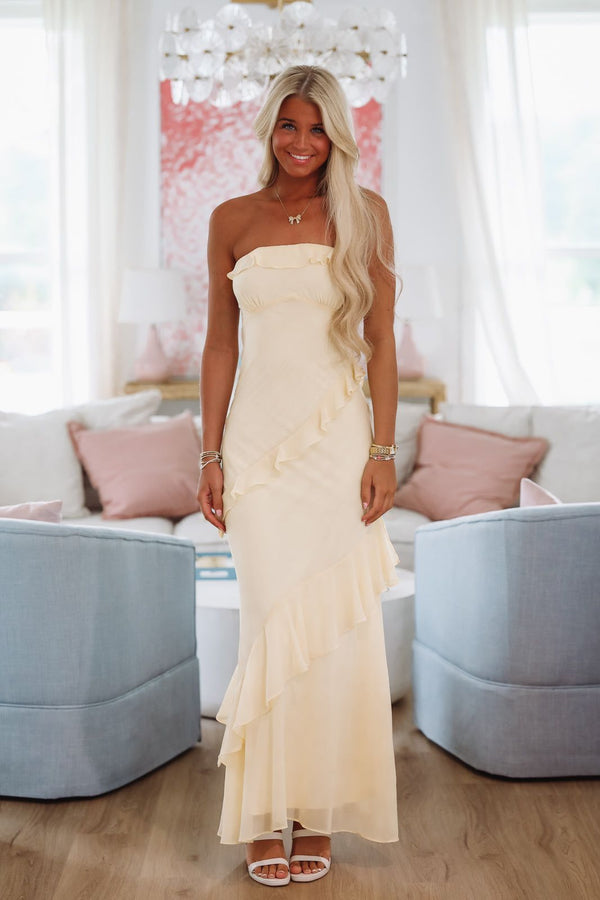 Kiss You Back Maxi Dress - Yellow-HAZEL & OLIVE SD/314-XSmall-
