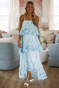 Hazel & Olive SDUH/D2521 Delicate Blooms Maxi Dress - Blue
