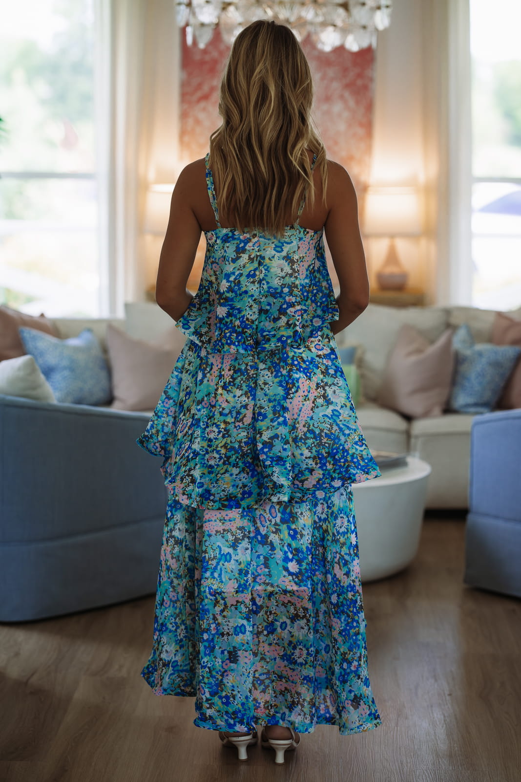 Hazel & Olive SDUH/D2521 Delicate Blooms Maxi Dress - Green