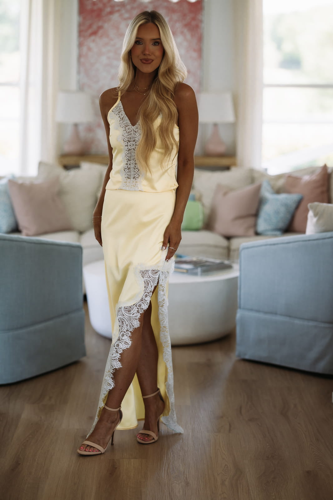 Hazel & Olive SI4823FO Caught Up To You Maxi Skirt - Yellow