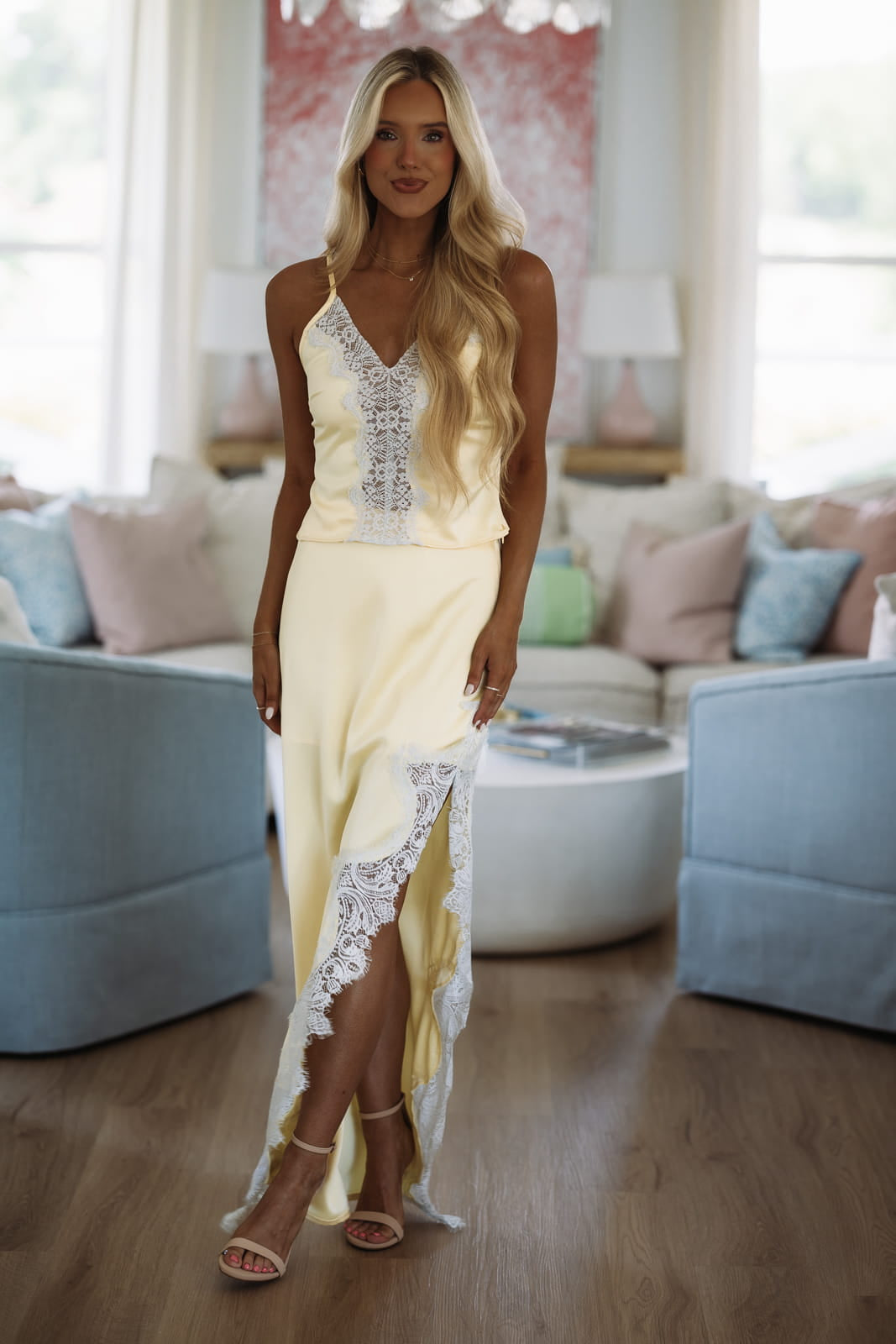 Hazel & Olive SI4823FO Caught Up To You Maxi Skirt - Yellow