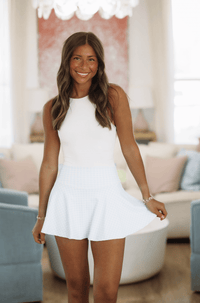 Hazel & Olive SK50043/1H/BLUE GING Gingham Girlie Skort - Blue and White