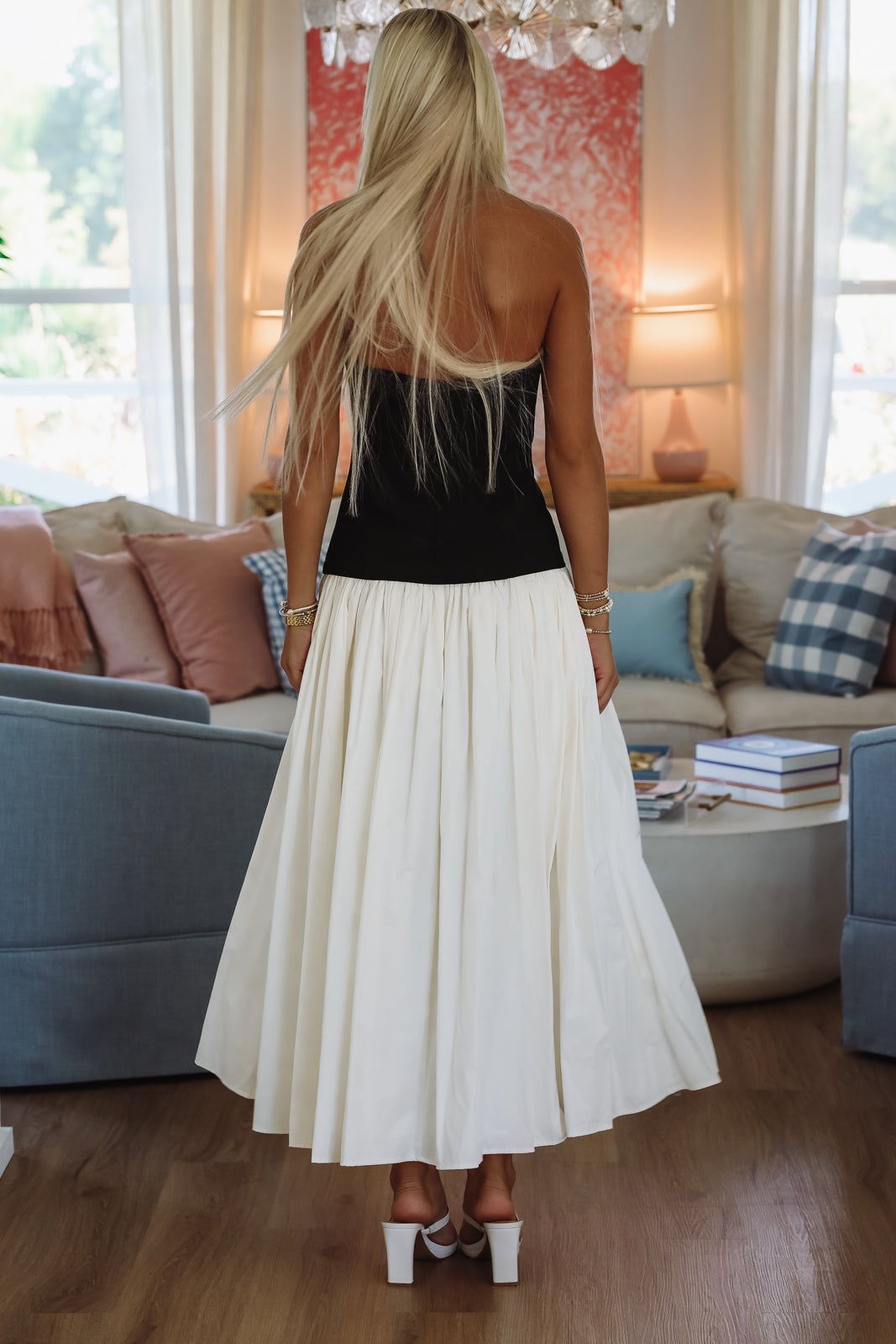 HAZEL & OLIVE Skyline Views Maxi Dress - Black and White