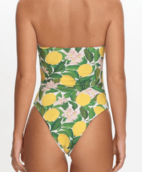 Hazel & Olive SLSW026Y03 Amalfi Lemon Swim Suit - Lemon Yellow, Green and White