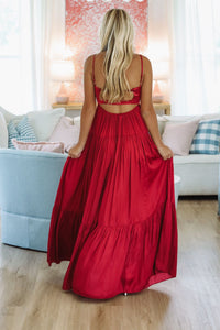 HAZEL & OLIVE SM/D20427A Caviar Dreams Maxi Dress - Maroon