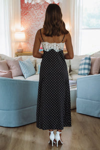 Polka Dot Queen Maxi Dress - Black and White-HAZEL & OLIVE SM/D20545C-Small-