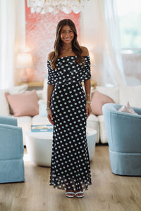 Harlow Midi Dress - Black and White-HAZEL & OLIVE SM/D20837A-Small-