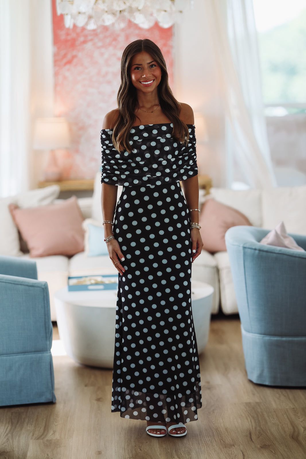 Harlow Midi Dress - Black and White-HAZEL & OLIVE SM/D20837A-Small-