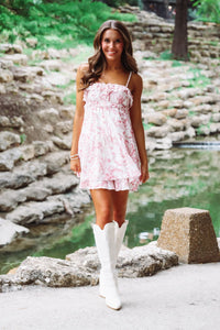 HAZEL & OLIVE SM/D20873D Heaven Sent Mini Dress - Maroon and White