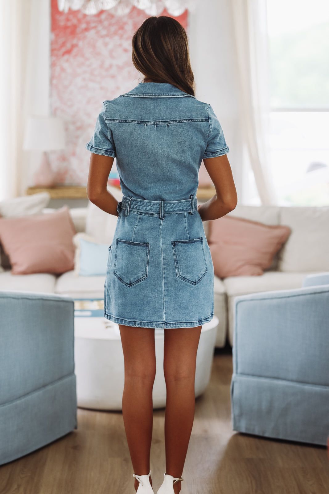 Heading South Denim Mini Dress - Denim-HAZEL & OLIVE SM/D20881A-Small-