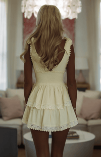 Hazel & Olive SM/D20922A Icing on the Cake Mini Dress - Baby Yellow