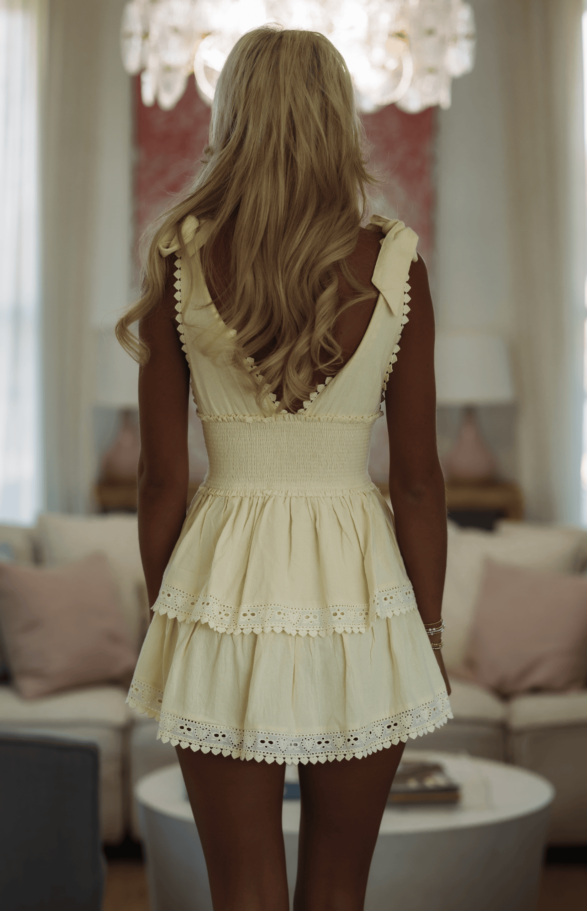 Hazel & Olive SM/D20922A Icing on the Cake Mini Dress - Baby Yellow