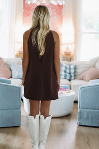 Hazel & Olive SM/D20949A Born to Outshine Mini Dress - Dark Brown