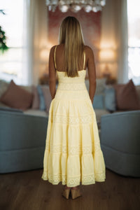 Hazel & Olive SM/D21099A Romance Edit Midi Dress - Lemon Yellow