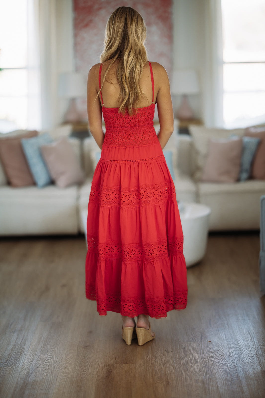 Hazel & Olive SM/D21099A Romance Edit Midi Dress - Red