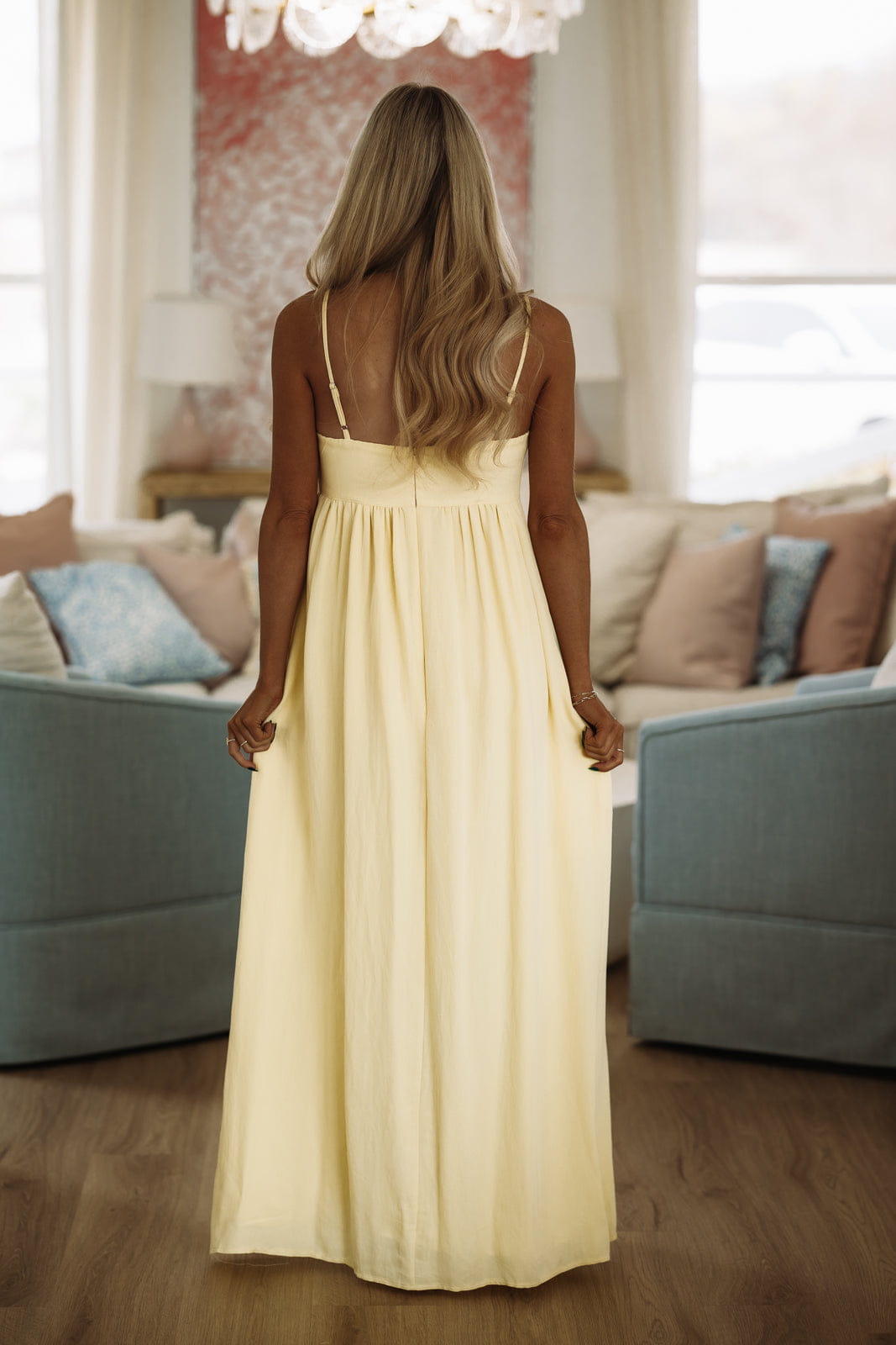 Hazel & Olive SM/D21101B 11:11 Maxi Dress - Yellow Lemon