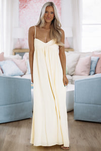 Hazel & Olive SM/D21101B 11:11 Maxi Dress - Yellow Lemon