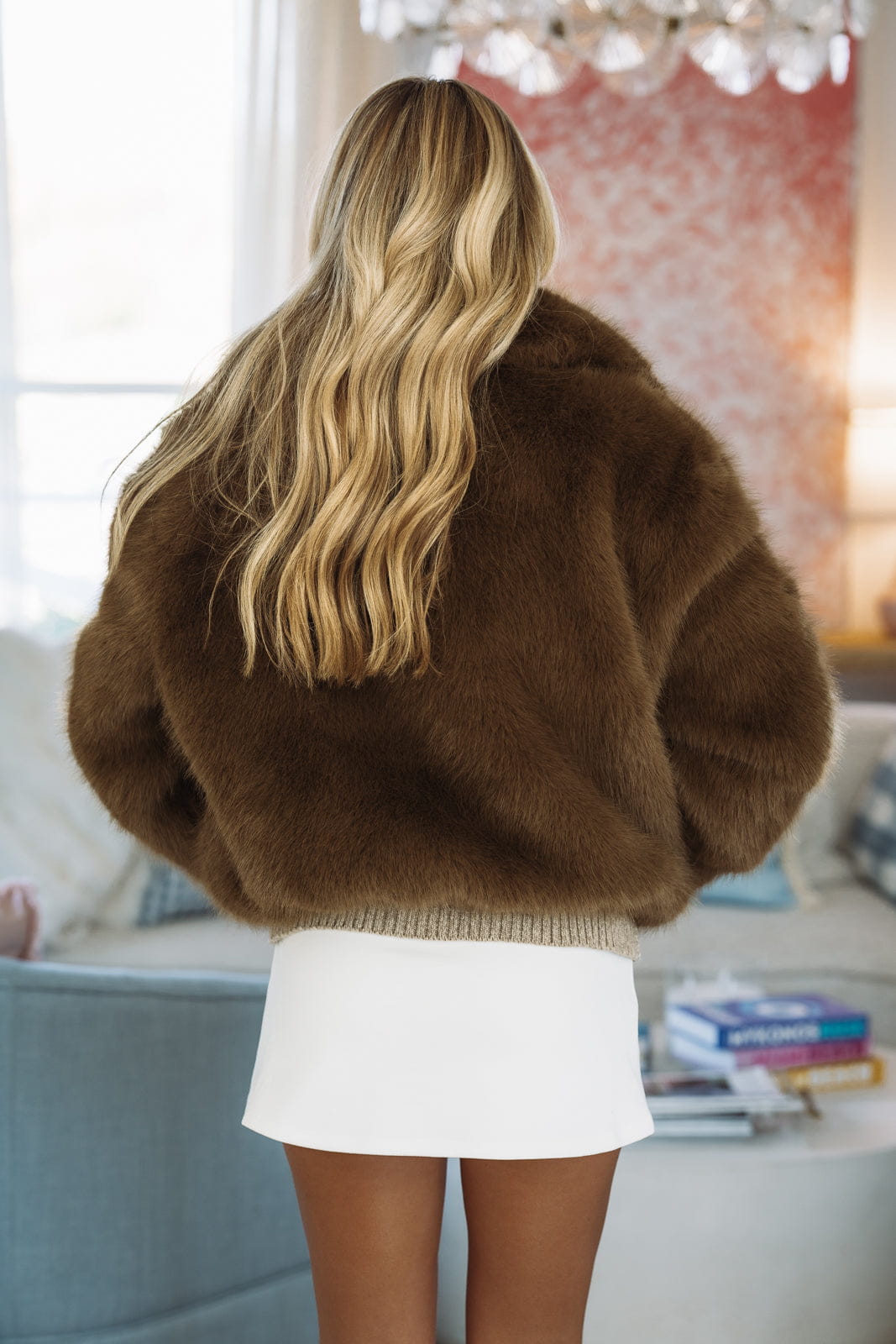 Hazel & Olive SM/J60015A Upper Eastsider Cropped Jacket - Mocha