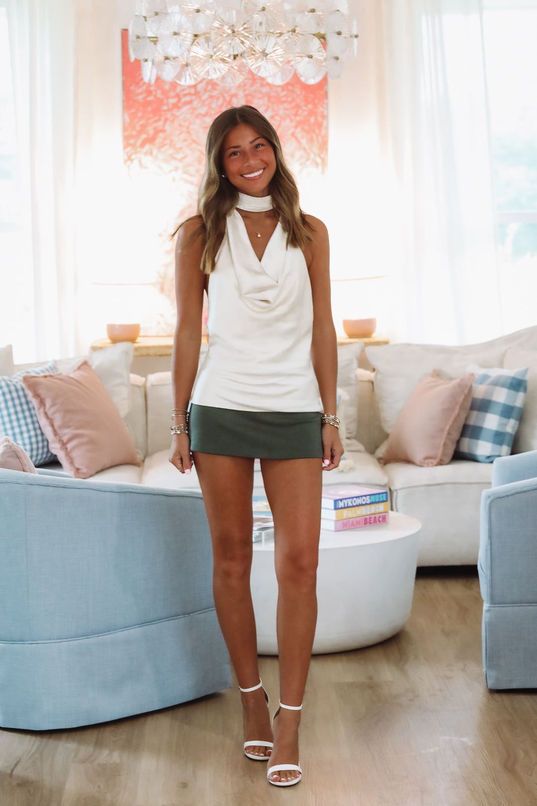 Hazel & Olive SM/T10477/A A Chic Peek Top - Cream