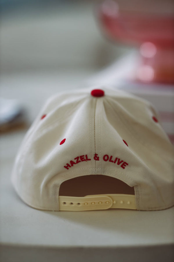 Smoke Show Snapback Hap - Red and Cream-HAZEL & OLIVE-