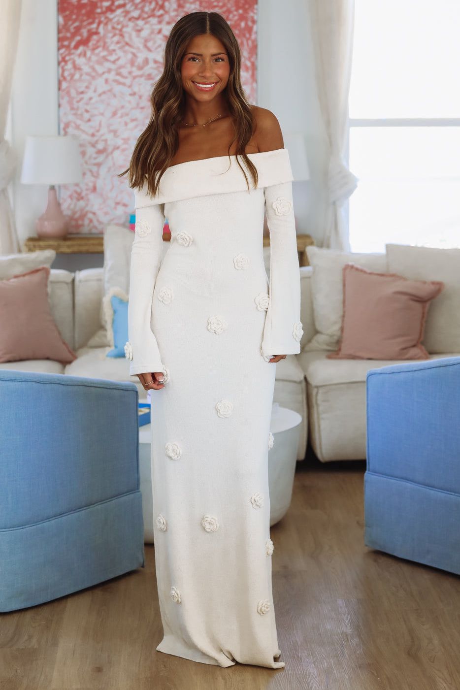 Soho Loft Maxi Dress - Natural Cream-HAZEL & OLIVE-Small-