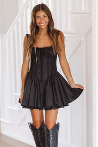 Sparks Fly Mini Dress - Black-HAZEL & OLIVE-Small-