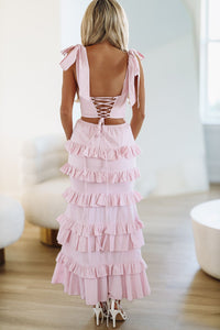 Spring Muse Ruffle Maxi Skirt - Rose Lavender-HAZEL & OLIVE MST7851-Small-