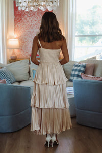 Camera Ready Midi Dress - Champagne-HAZEL & OLIVE SSB/D/10680/JK-Small-