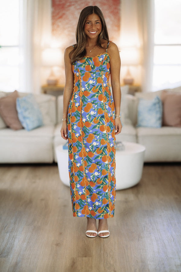 Hazel & Olive ST4068D16 Amalfi Grove Maxi Dress - Orange