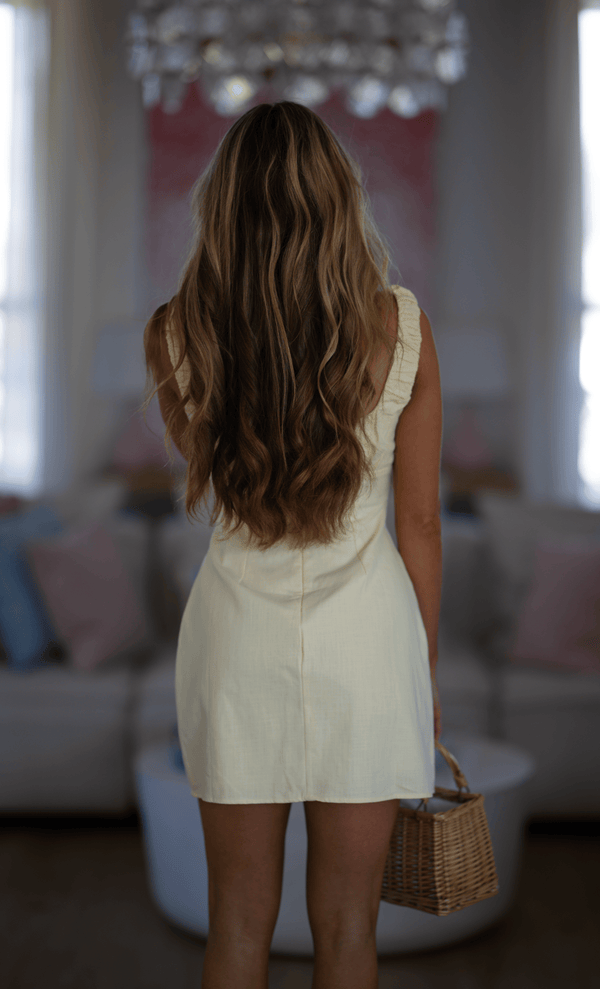 Hazel & Olive ST5169D Summer Sweetie Mini Dress - Butter Yellow