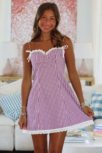 Never Say Never Mini Dress - Purple and White-Hazel & Olive ST5191D01-XSmall-