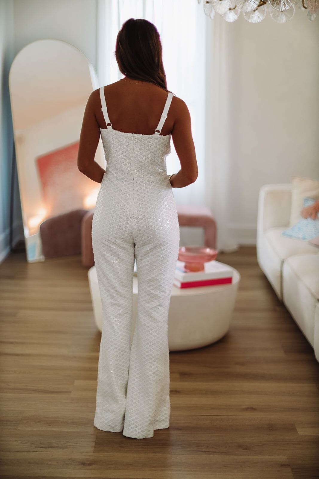 Stay Dolled Up Sequin Jumpsuit - White-HAZEL & OLIVE-Small-