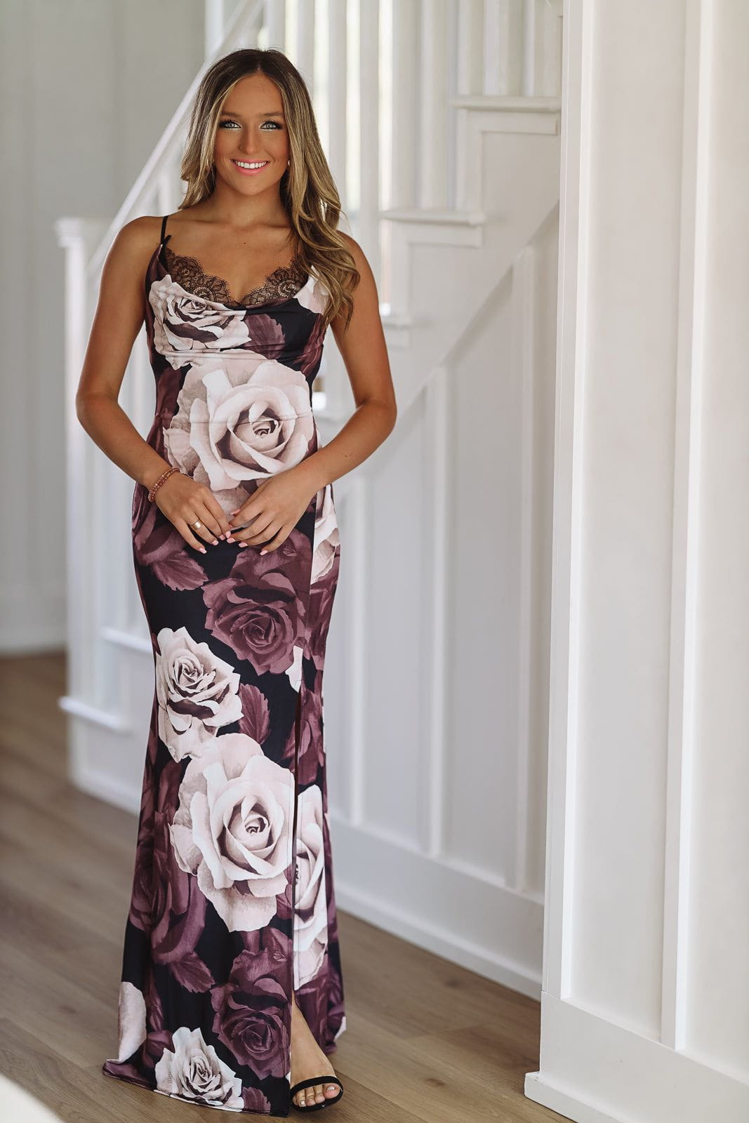 Staying Sultry Maxi Dress Gown - Purple Brown-HAZEL & OLIVE-Small-