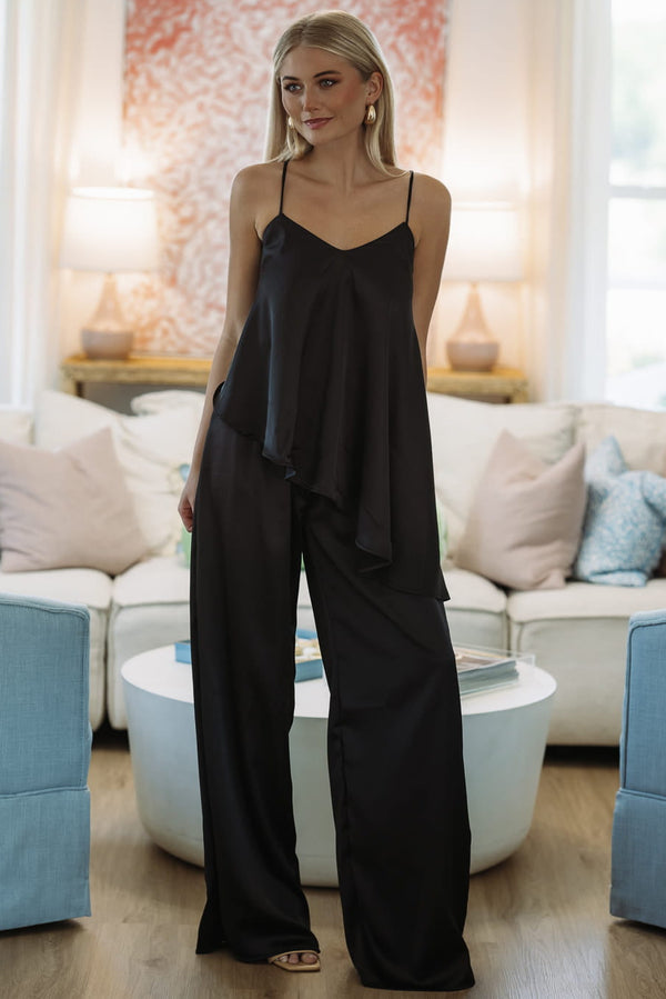 Hazel & Olive STP70003 All You've Got Top and Pants Set - Black
