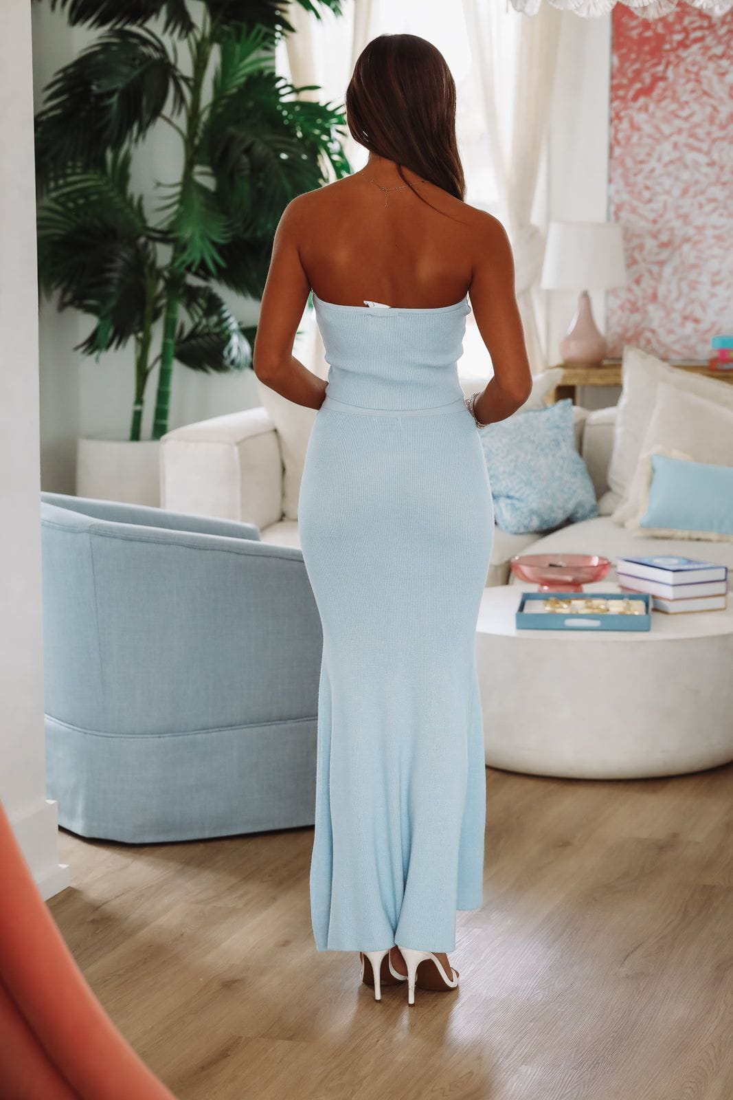 Summer Of Me Crop Top and Maxi Skirt Two Piece Set - Light Blue-HAZEL & OLIVE MST7902-Small-