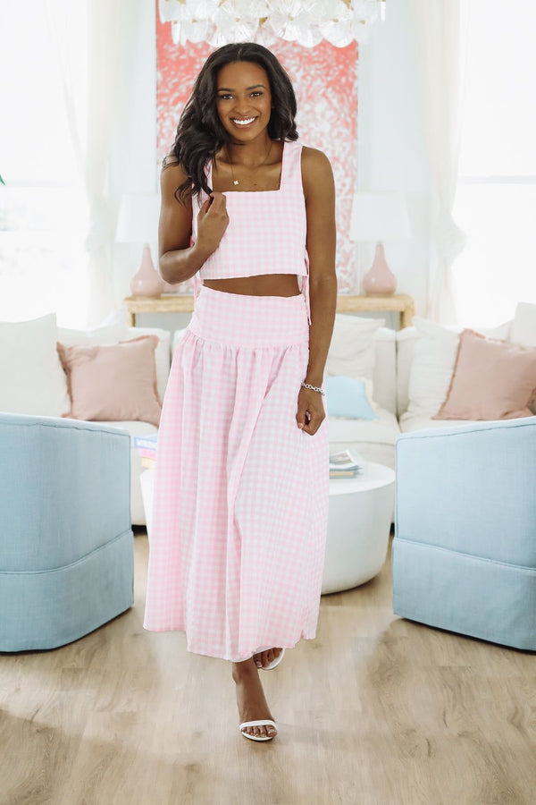 Summer Solstice Tank and Midi Skirt Set - Pink-HAZEL & OLIVE MST8258A-Small-