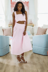 Summer Solstice Tank and Midi Skirt Set - Pink-HAZEL & OLIVE MST8258A-Small-