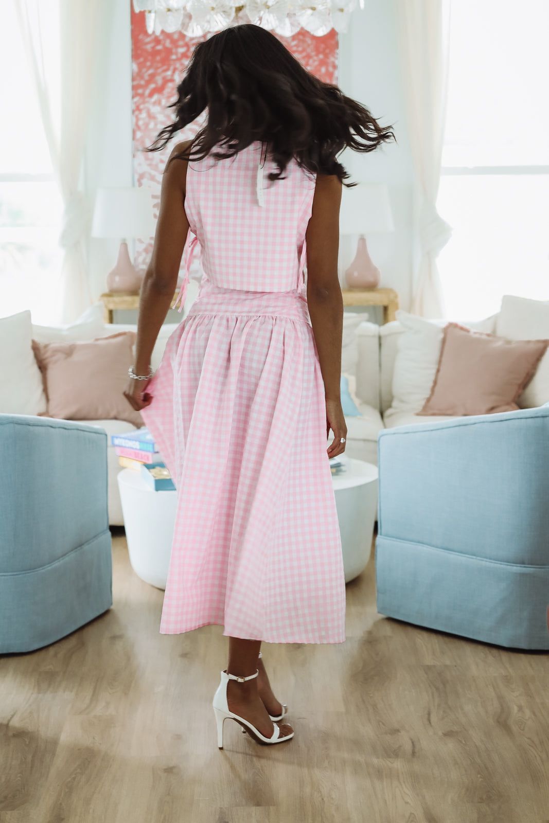 Summer Solstice Tank and Midi Skirt Set - Pink-HAZEL & OLIVE MST8258A-Small-