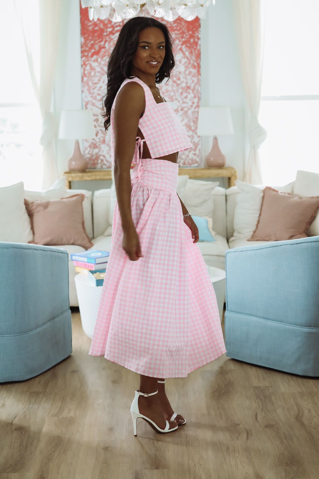 Summer Solstice Tank and Midi Skirt Set - Pink-HAZEL & OLIVE MST8258A-Small-