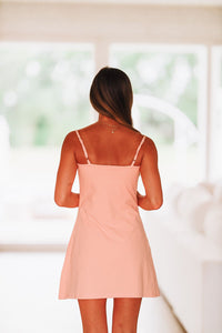Sweet As Can Be Athletic Tennis Mini Dress - Peach-HAZEL & OLIVE-Small-