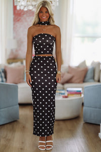 Polka My Dots Top and Maxi Skirt Set - Black-Hazel & Olive SY506016-Small-