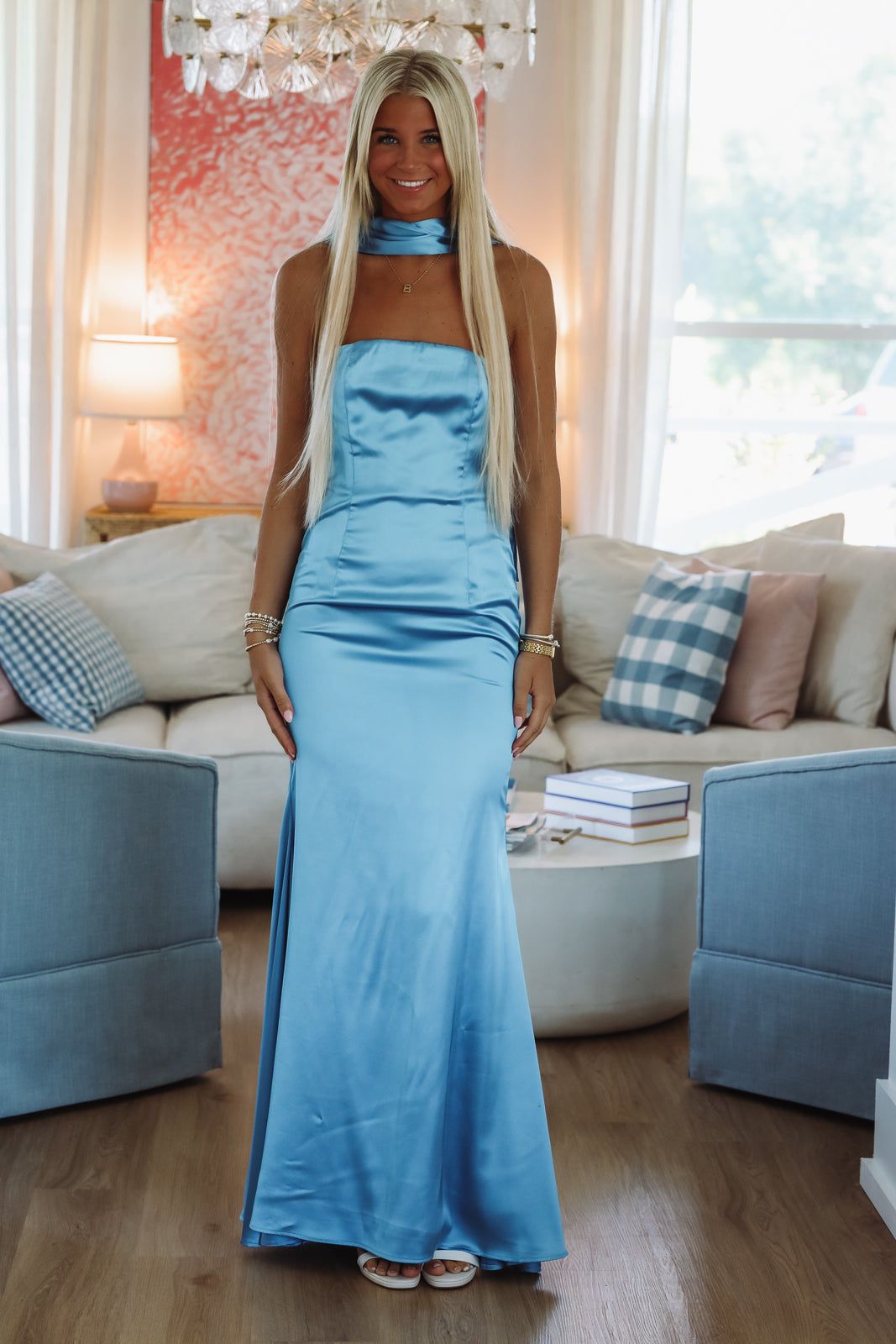 East End Elegance Maxi Dress - Blue-Hazel & Olive T2012P-Small-