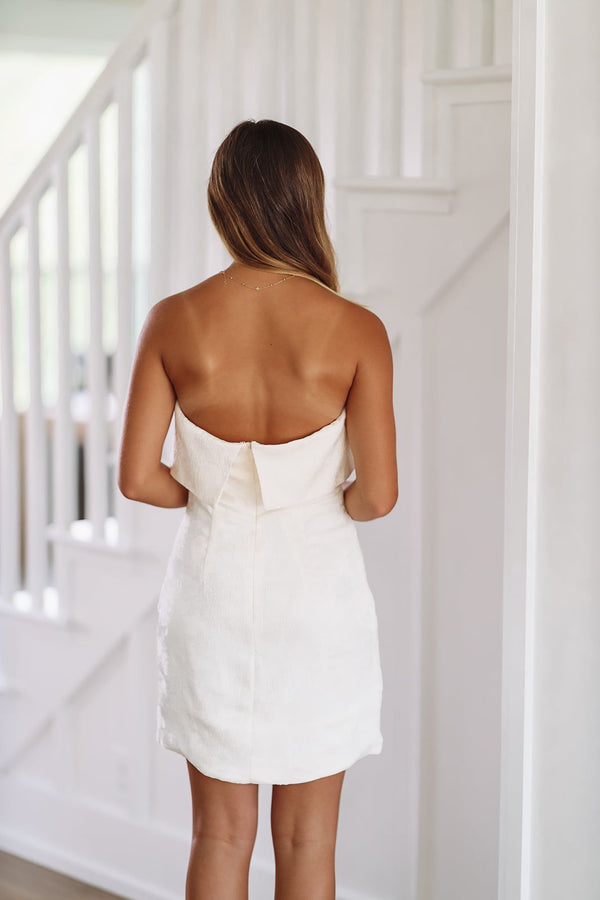 Take Me Out Mini Dress - Cream-HAZEL & OLIVE-Small-